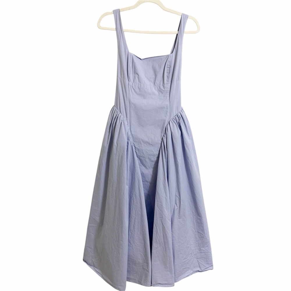 ASTR THE LABEL Vinya Poplin Drop Waist Dress Periwinkle Blue Size Small - Picture 2 of 13